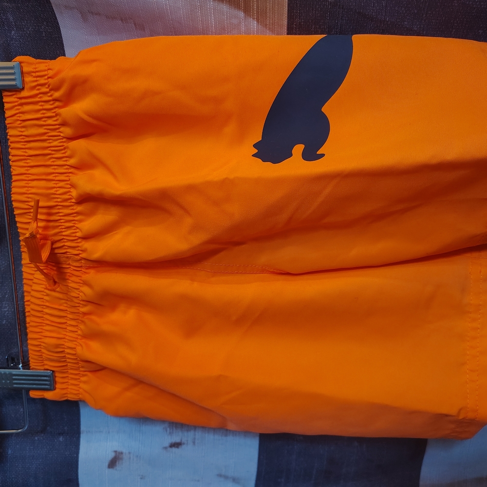 Orange Swim Shorts with Cat Logo
